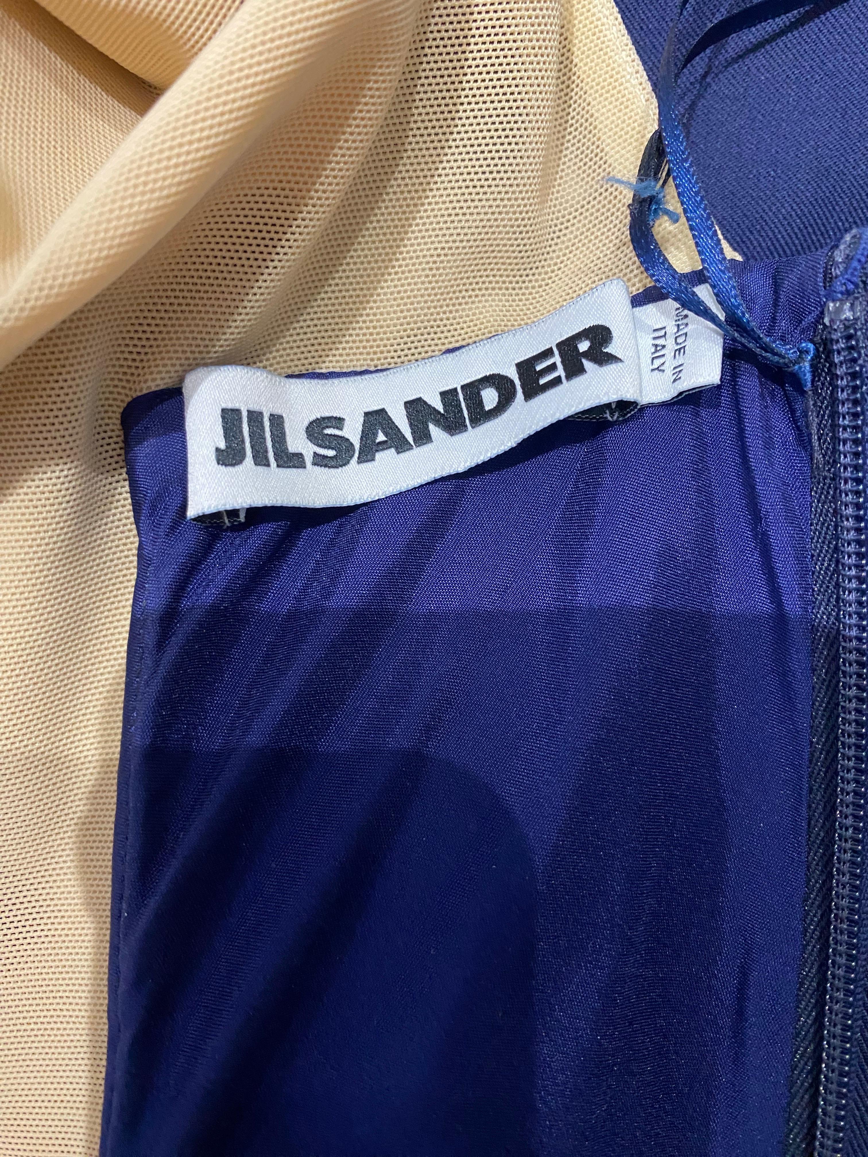 Jil Sander by Raf Simons Vestido de cóctel azul marino en venta 3