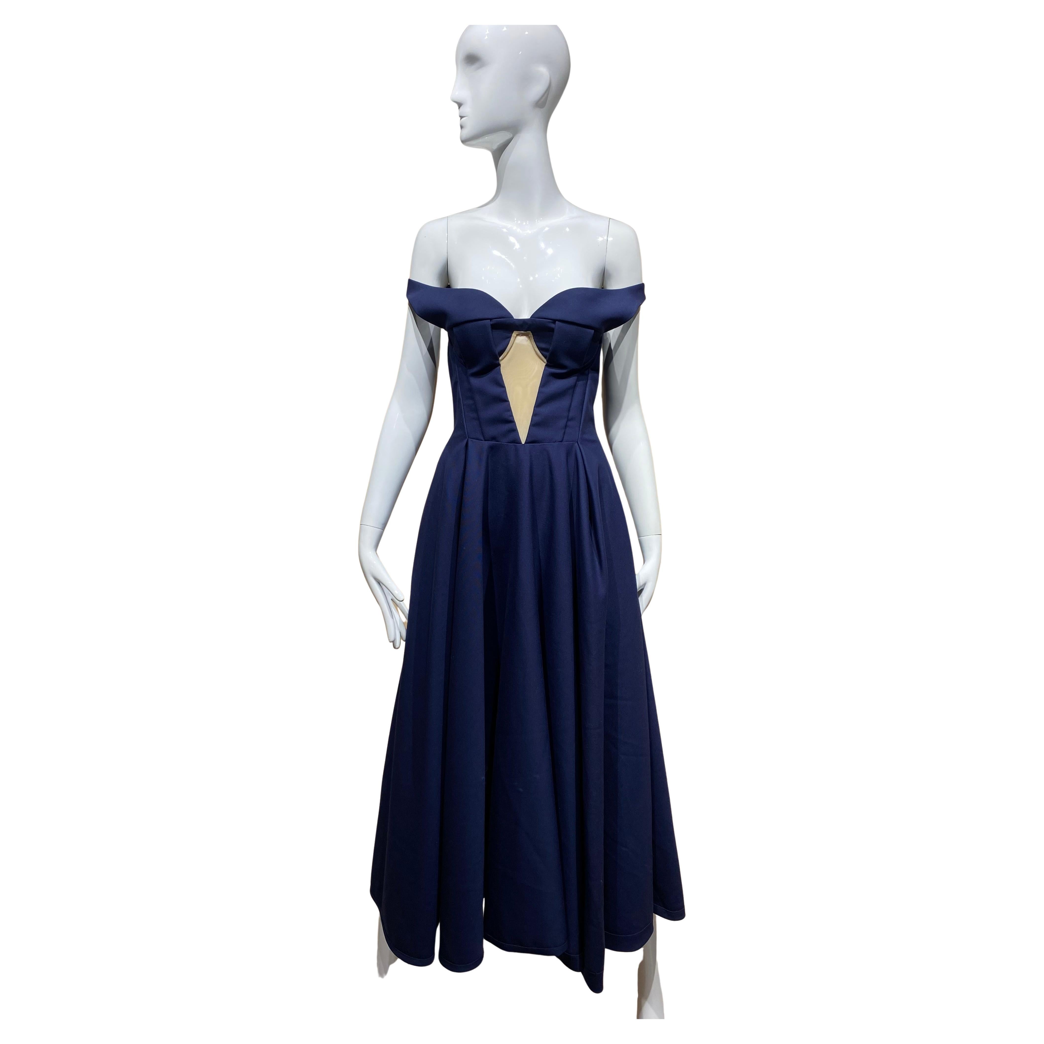 Jil Sander by Raf Simons Vestido de cóctel azul marino en venta