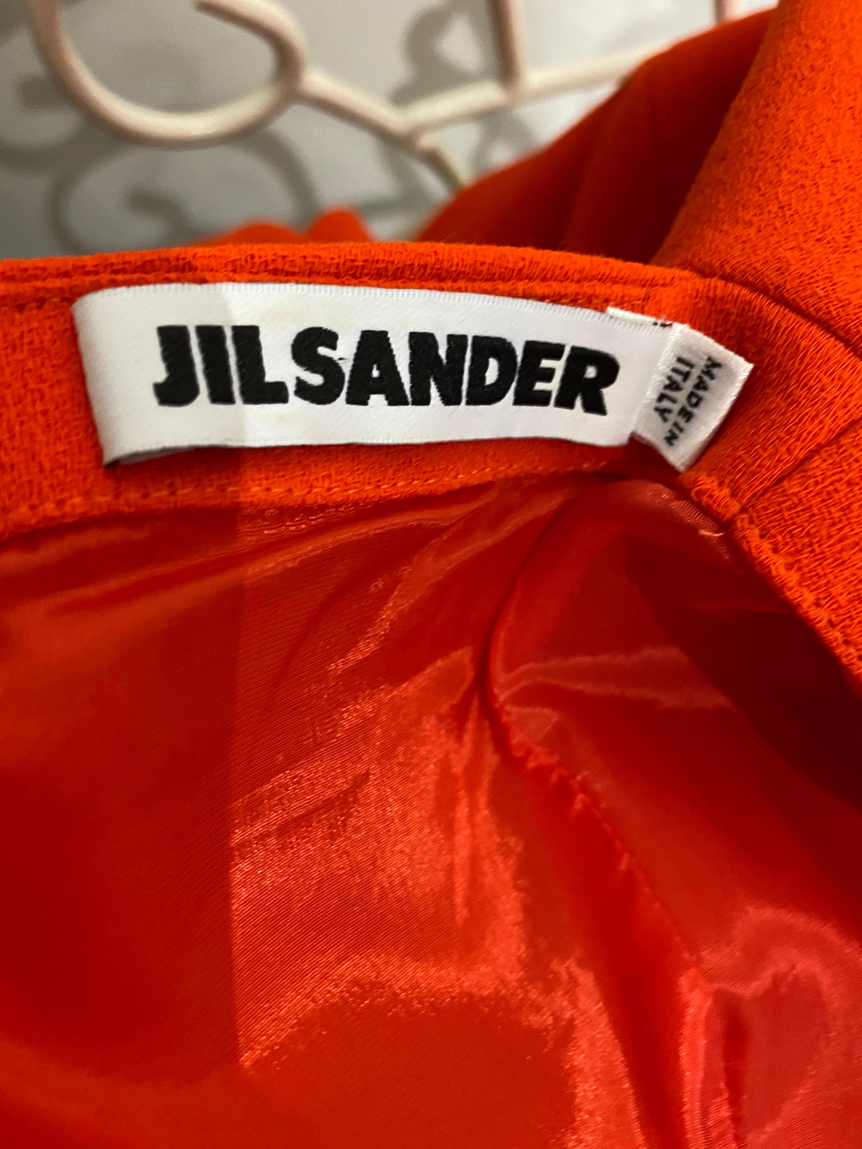 Red Jil Sander by Raf Simons Orange one shoulder cocktail dress