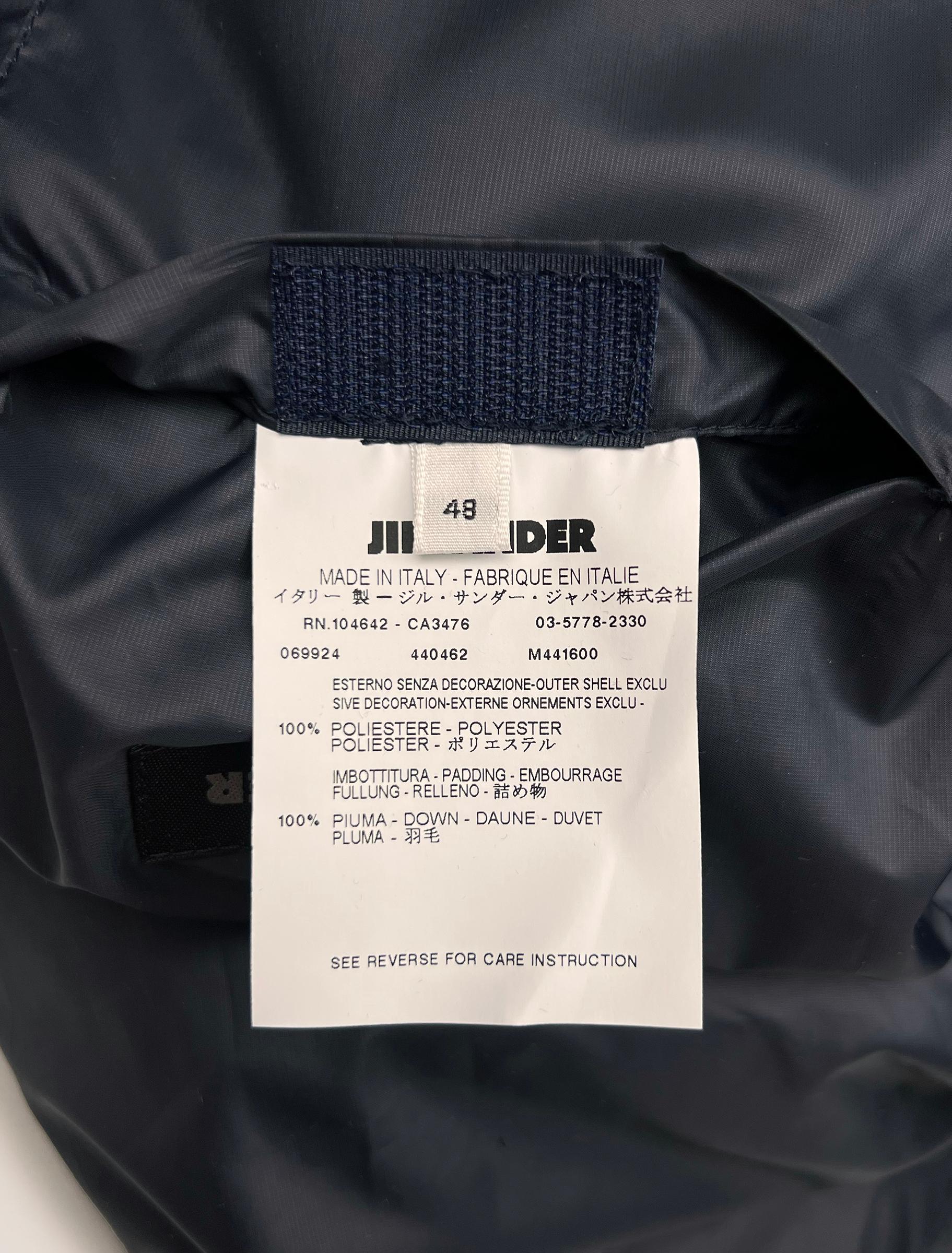 da uomo o donna Jil Sander by Raf Simons cappotto in vera piuma d'oca con zip in vendita