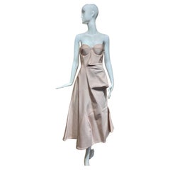 Vintage JIl Sander By Raf Simons Runway  Blush Pink and White Corset Strapless Gown