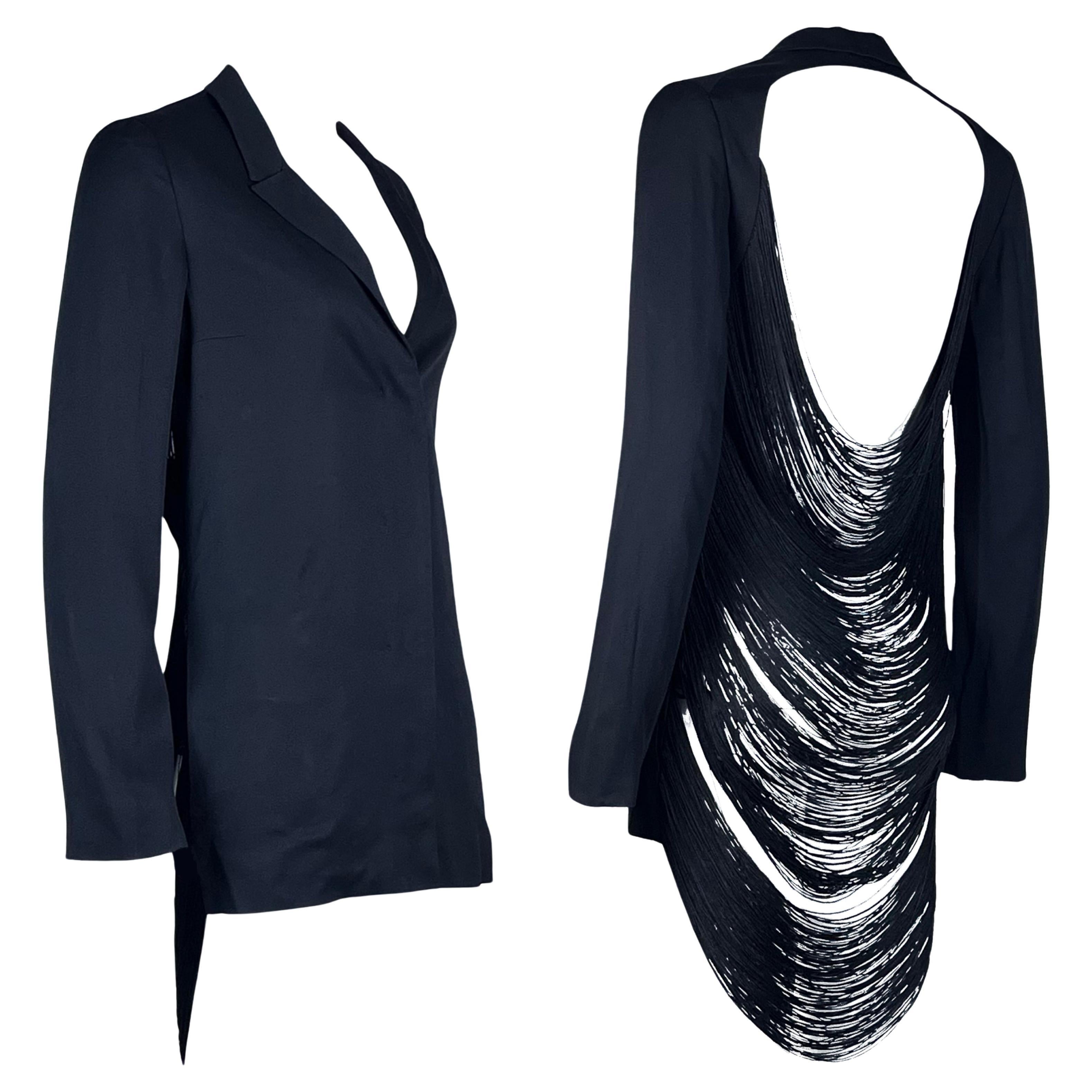 JIL SANDER By Raf Simons S/s 2009 Jil Sander By Raf Simons Black Fringed Blazer im Angebot