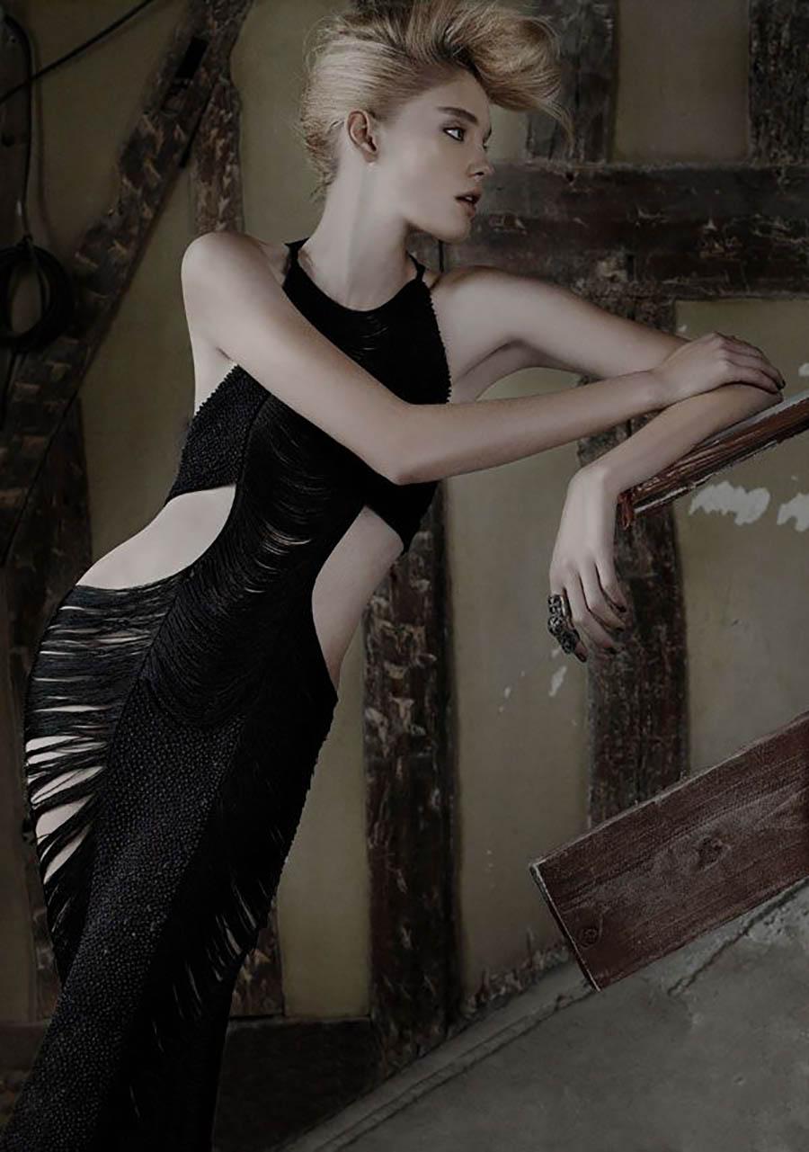 Jil Sander by Raf Simons S/S 2009 Runway Fringe Ultra Mini Dress / Top For Sale 5
