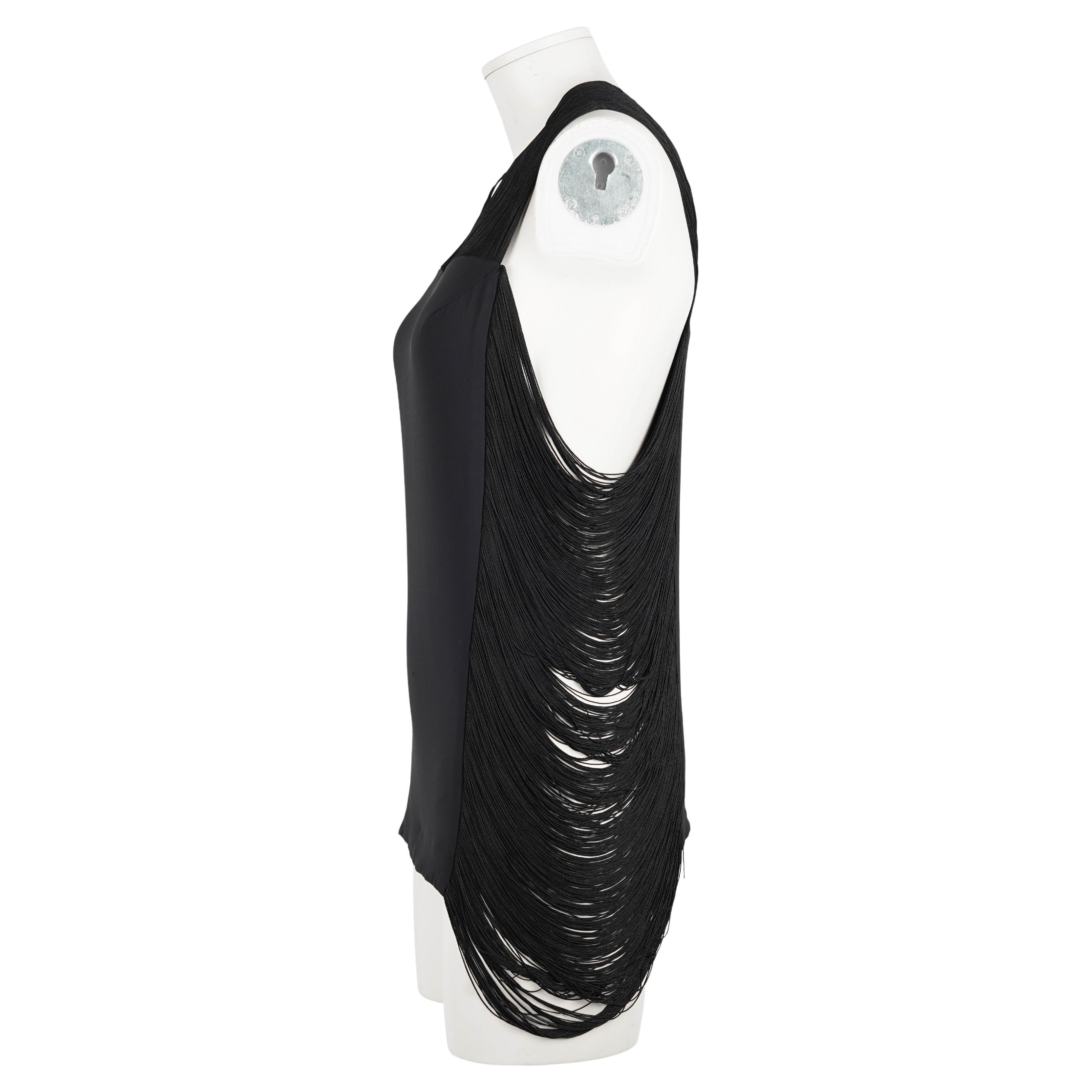 Black Jil Sander by Raf Simons S/S 2009 Runway Fringe Ultra Mini Dress / Top For Sale