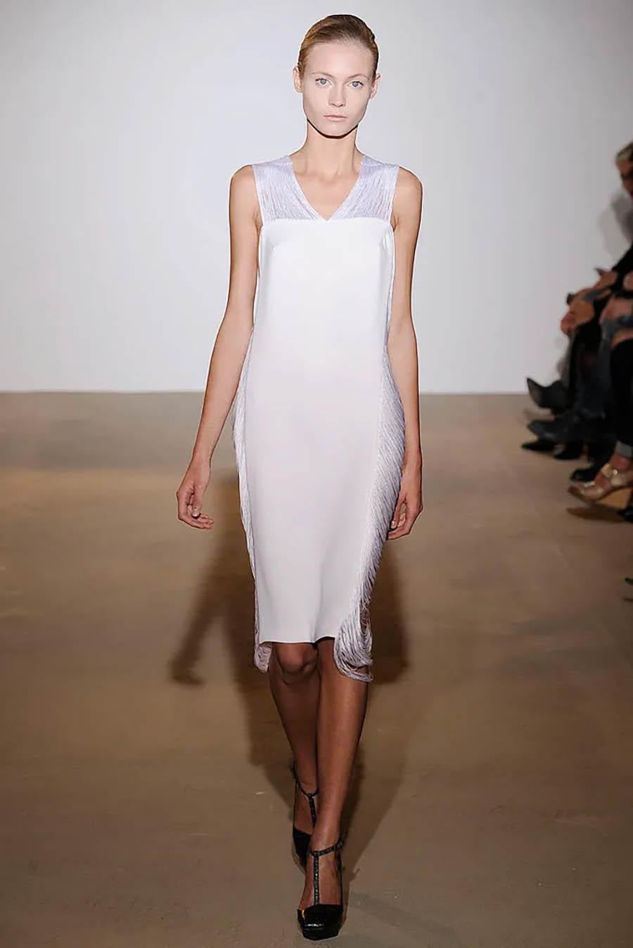 Jil Sander by Raf Simons S/S 2009 Runway Fringe Ultra Mini Dress / Top For Sale 4