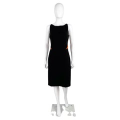 Jil Sander by Raf Simons S/S 2011 Black Wool Sheath Dress with Orange Cut-Out Pa