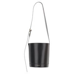 Jil Sander Calfskin Leather Bucket Bag — Black