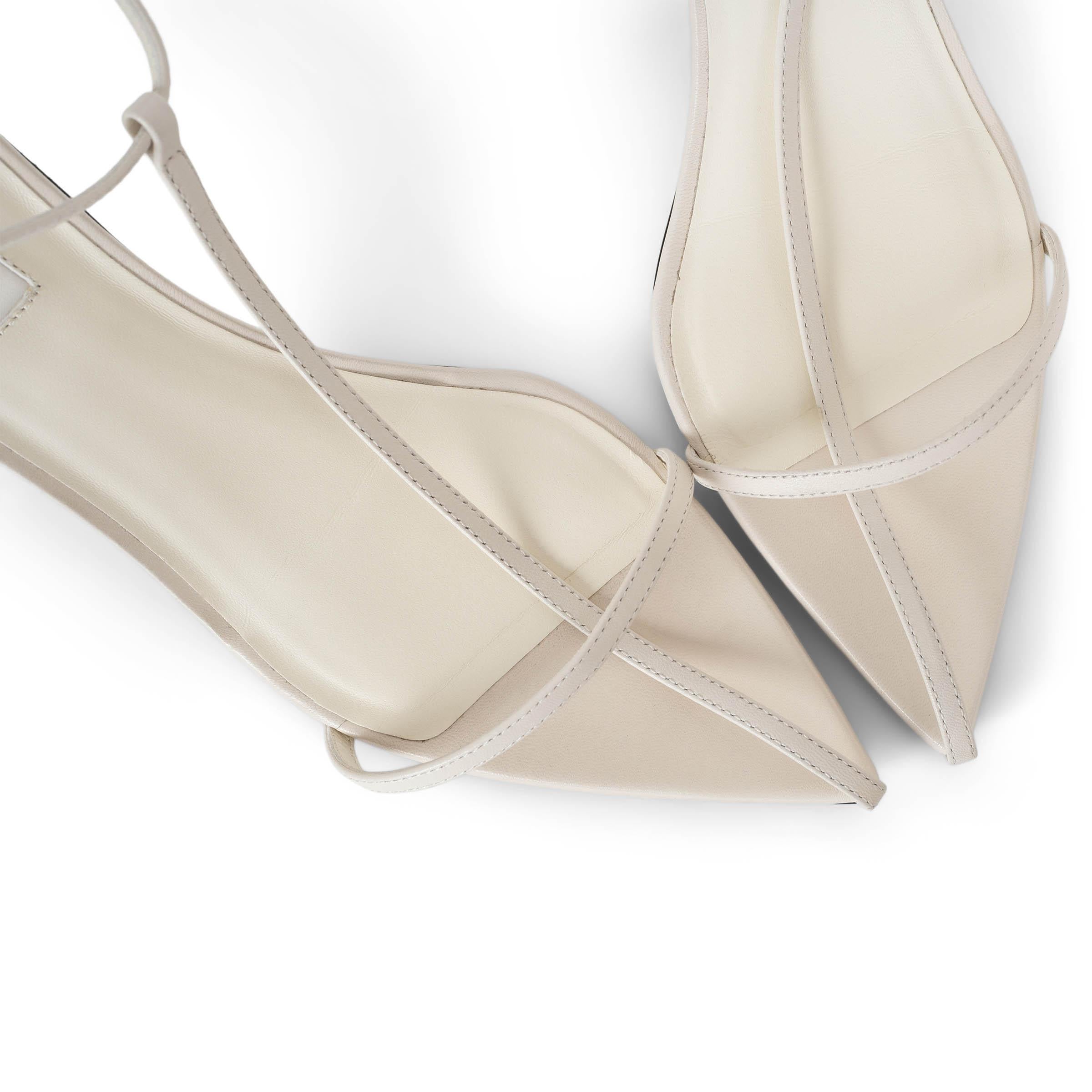 JIL SANDER Chalk Weißes Leder 2024 T-BAR Sandalen Schuhe 39 im Angebot 2