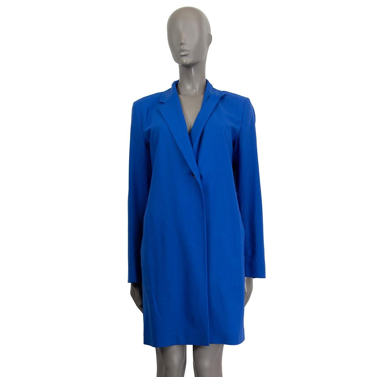 JIL SANDER cobalt blue wool OVERSIZED Coat Jacket 38 M