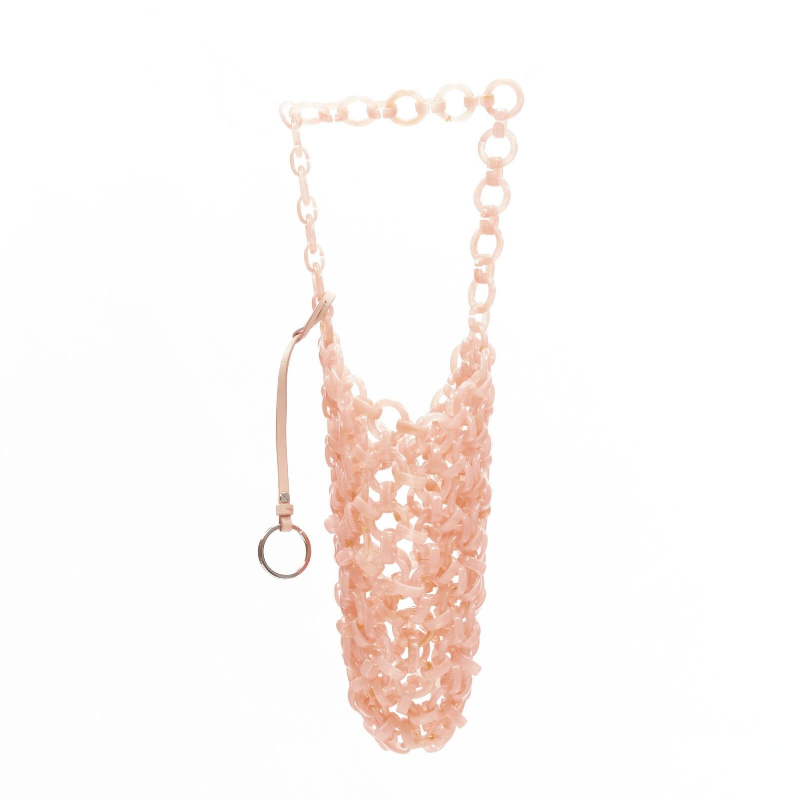JIL SANDER coral pink chain link resin statement bag 1