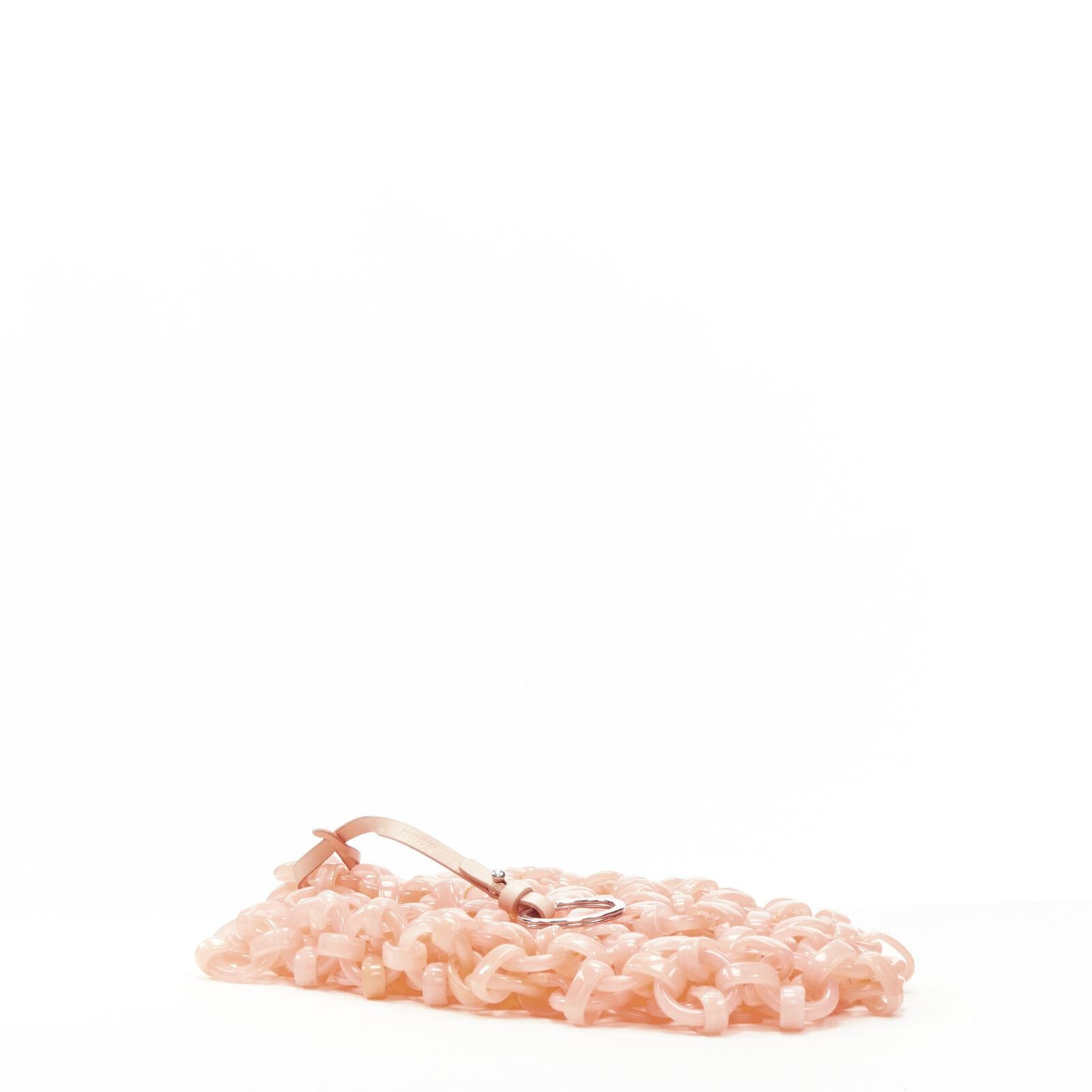 JIL SANDER coral pink chain link resin statement bag 2