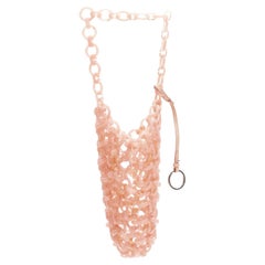 JIL SANDER coral pink chain link resin statement bag