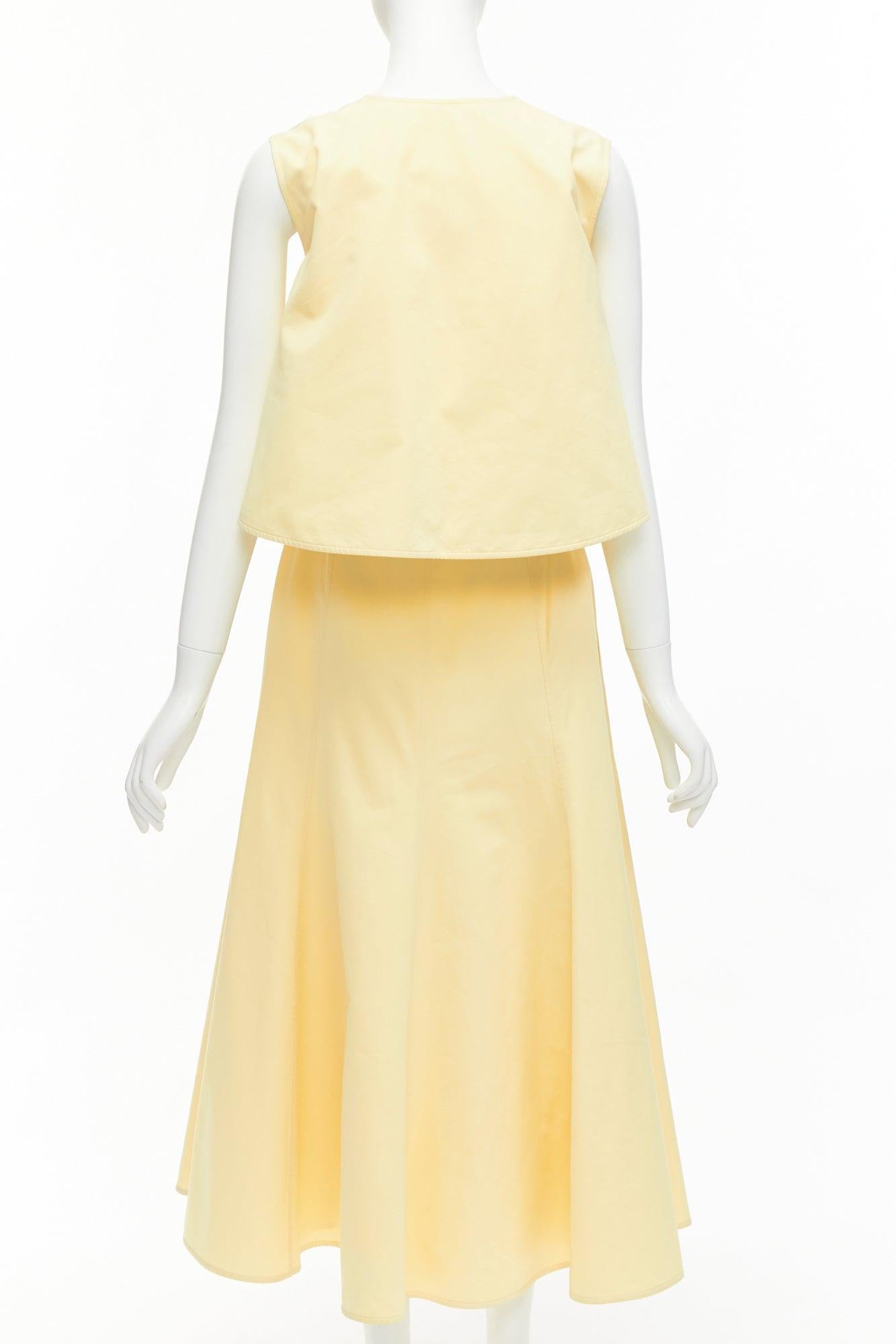 JIL SANDER cream cotton silk cape back cut out V-neck Aline midi dress FR32 XXS For Sale 1