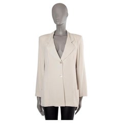JIL SANDER cream white acetate & silk Blazer Jacket 42 XL