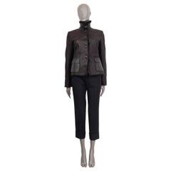 JIL SANDER dunkelbraune SCHWARZE LEDERjacke 38 M