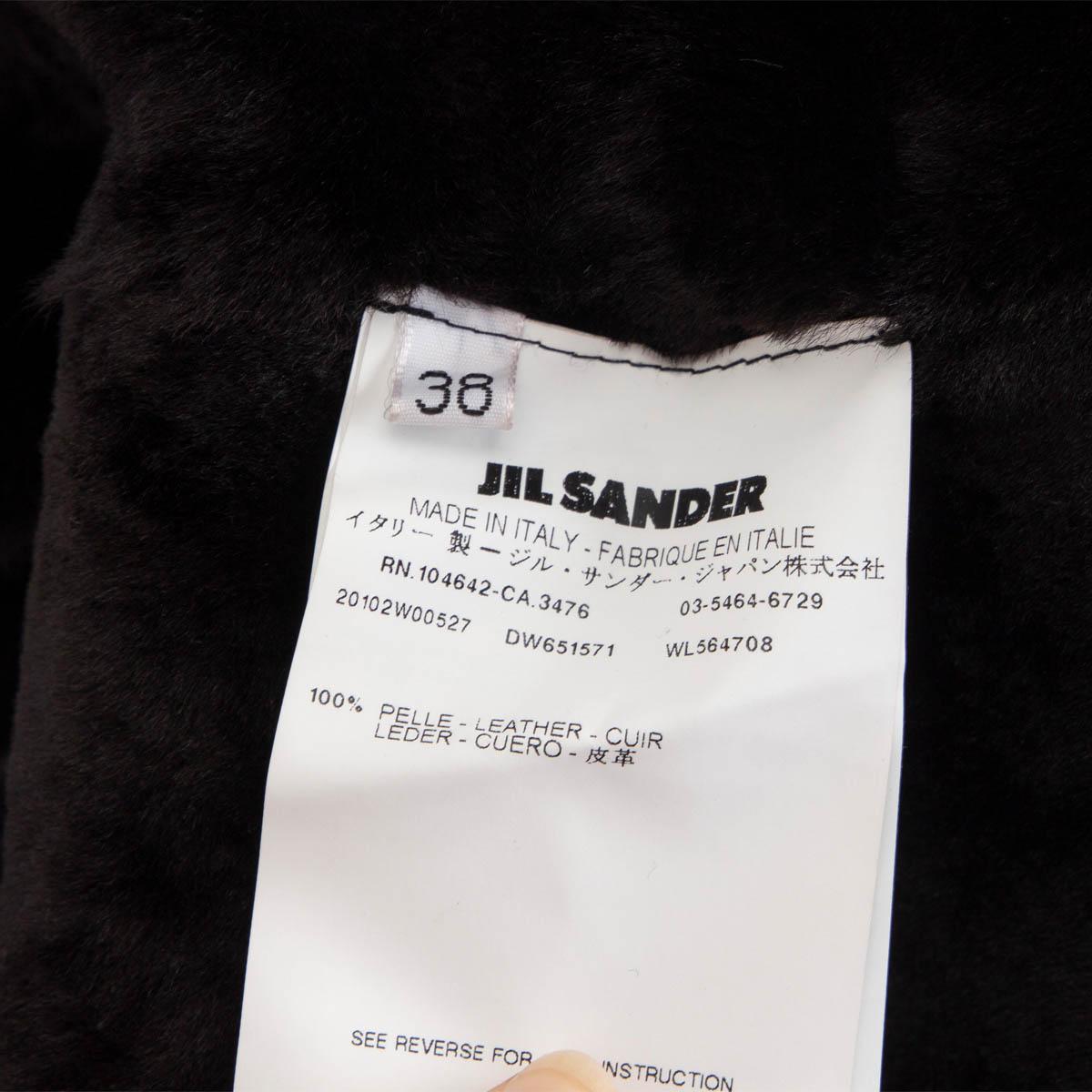 Women's JIL SANDER dark brown SHEARLING LEATHER Jacket 38 M For Sale