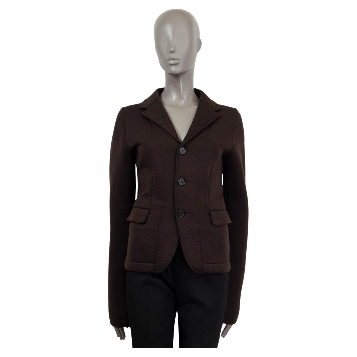 JIL SANDER dark brown wool blend Blazer Jacket 36 S For Sale