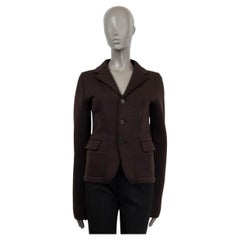 JIL SANDER dark brown wool blend Blazer Jacket 36 S