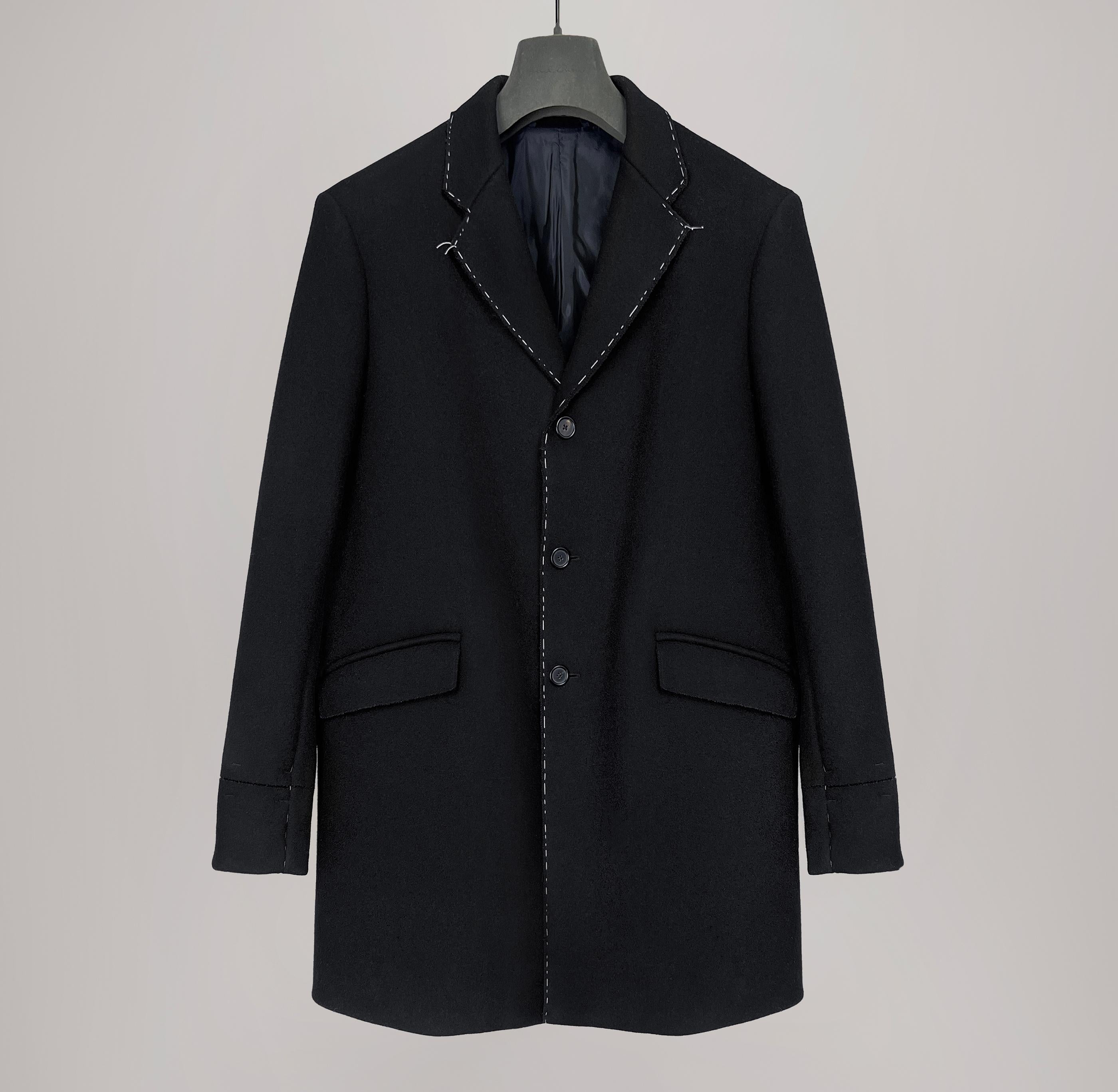 Jil Sander deconstructed stitched coat

 
size IT48
made in Italy
color: black
condition: gently used

 

fabric: 50% virgin wool + 40% wool + 10% nylon
fabric 2: 100% wool
lining: 100% cupro
second lining: 100% cotton

 

Measurements:
chest ~ 58