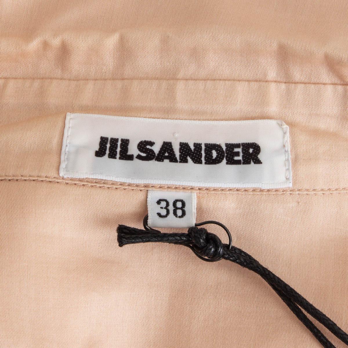 JIL SANDER dusty pink cotton voile RUFFLED Button-Up Shirt 38 M In Excellent Condition For Sale In Zürich, CH