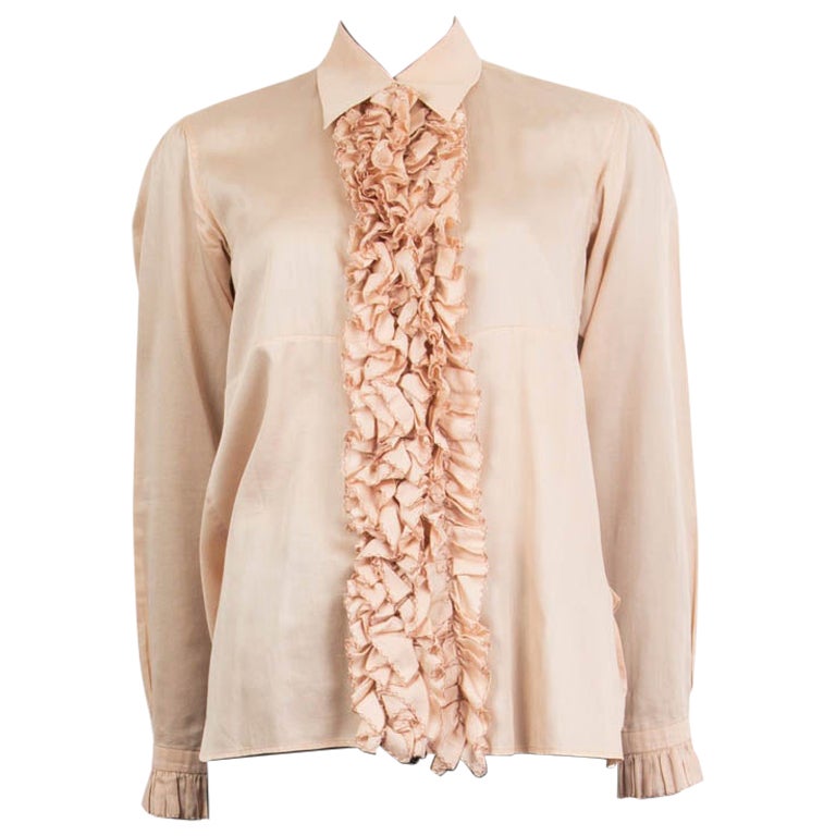 JIL SANDER Camisa abotonada de voile de algodón rosa empolvado 38 M