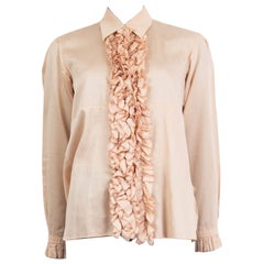 JIL SANDER Camisa abotonada de voile de algodón rosa empolvado 38 M