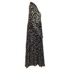 Jil Sander Maxikleid im Hemdstil mit Blumenmuster aus schwarzem Polyamid