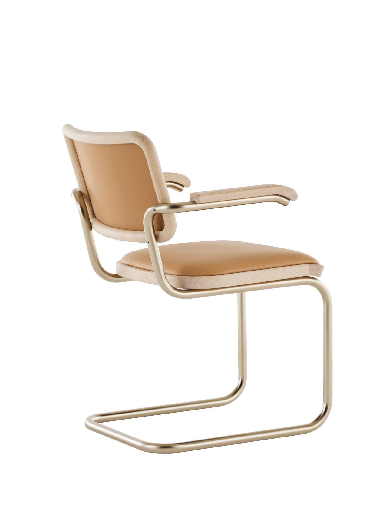 Jil Sander für Thonet S 64 P Nordic 01 in Eiche White und Karamellleder (Bauhaus) im Angebot