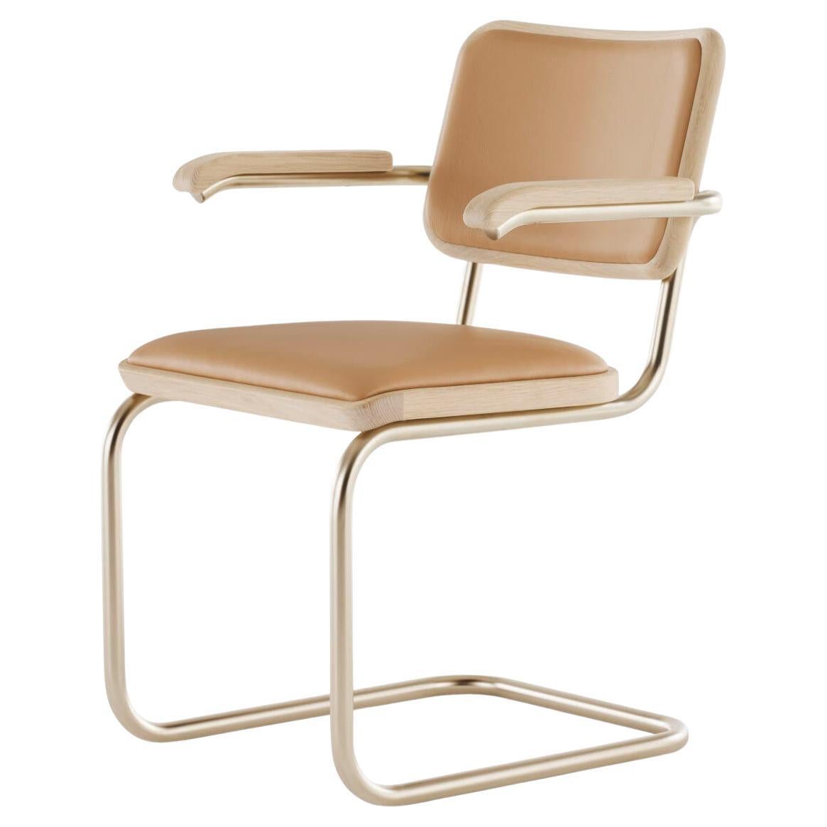 Jil Sander per Thonet S 64 P Nordic 01 in Quercia Bianca e Pelle Caramello