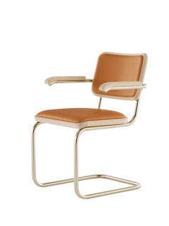 Jil Sander for Thonet S 64 P Nordic 02 in White Oak and Burnt Walnut Leather