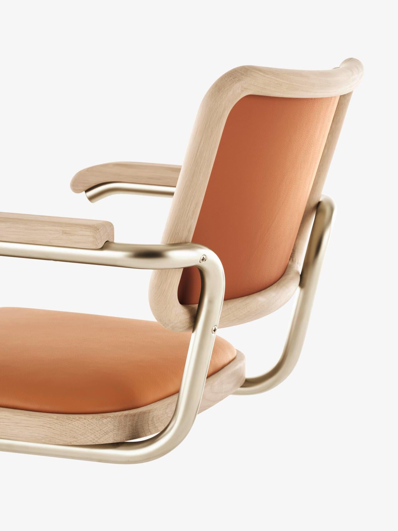 Jil Sander für Thonet S 64 P Nordic 02 in Eiche White und gebranntem Walnussleder im Zustand „Neu“ im Angebot in Tilburg, NL