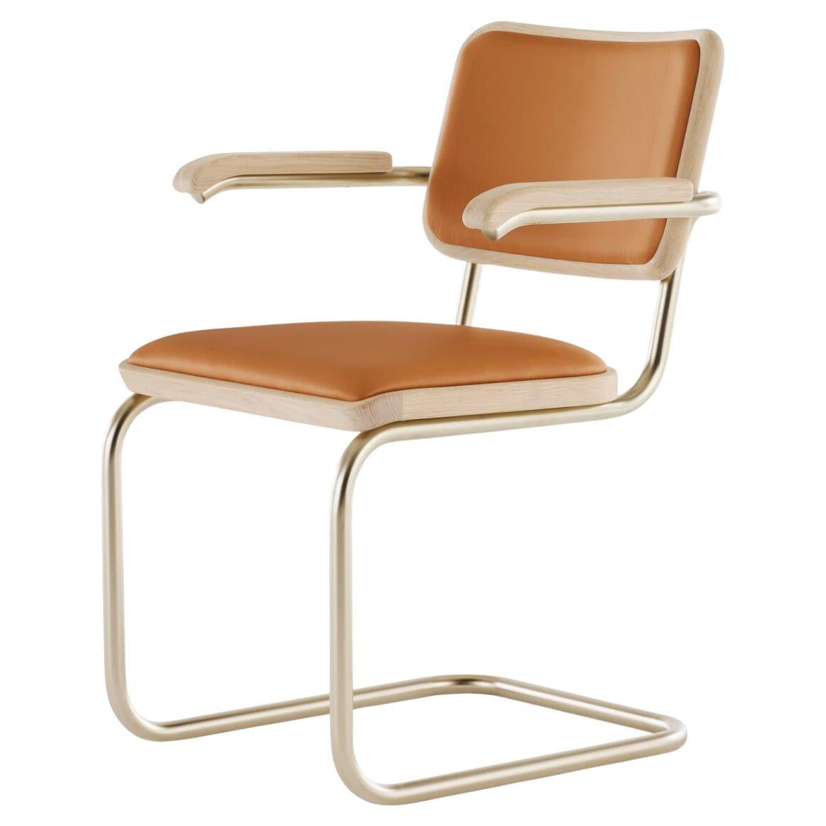 Jil Sander per Thonet S 64 P Nordic 02 in Oak White e pelle di noce bruciato