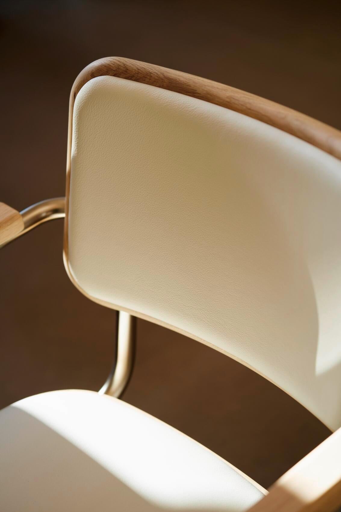 Jil Sander für Thonet S 64 P Nordic 03 in White Oak und White Alabaster Leder im Angebot 2