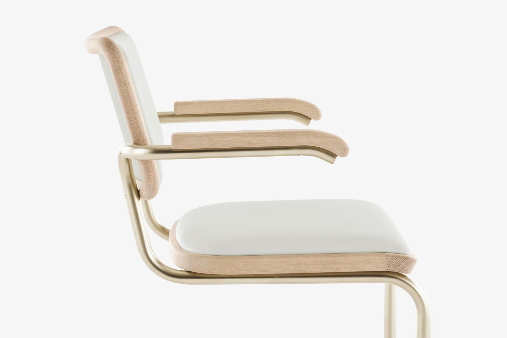 Jil Sander für Thonet S 64 P Nordic 03 in White Oak und White Alabaster Leder (Deutsch) im Angebot