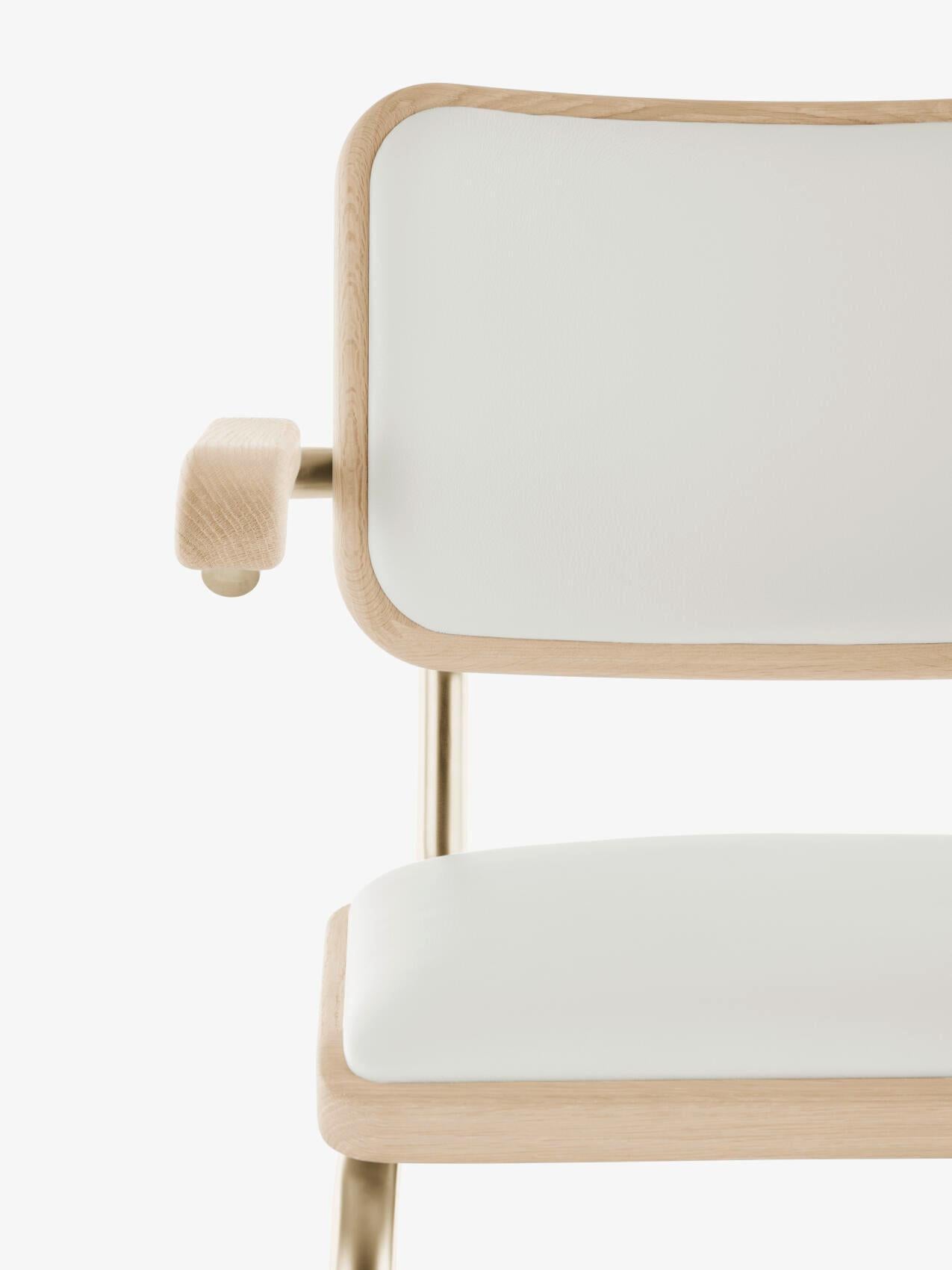 Jil Sander für Thonet S 64 P Nordic 03 in White Oak und White Alabaster Leder (Handgefertigt) im Angebot