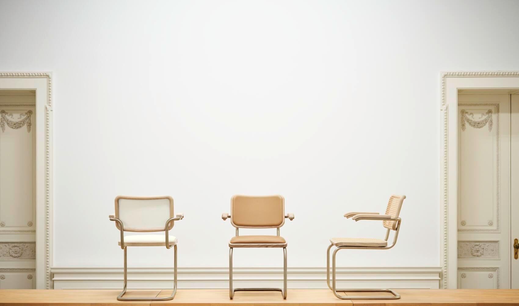 Jil Sander für Thonet S 64 P Nordic 03 in White Oak und White Alabaster Leder im Angebot 1