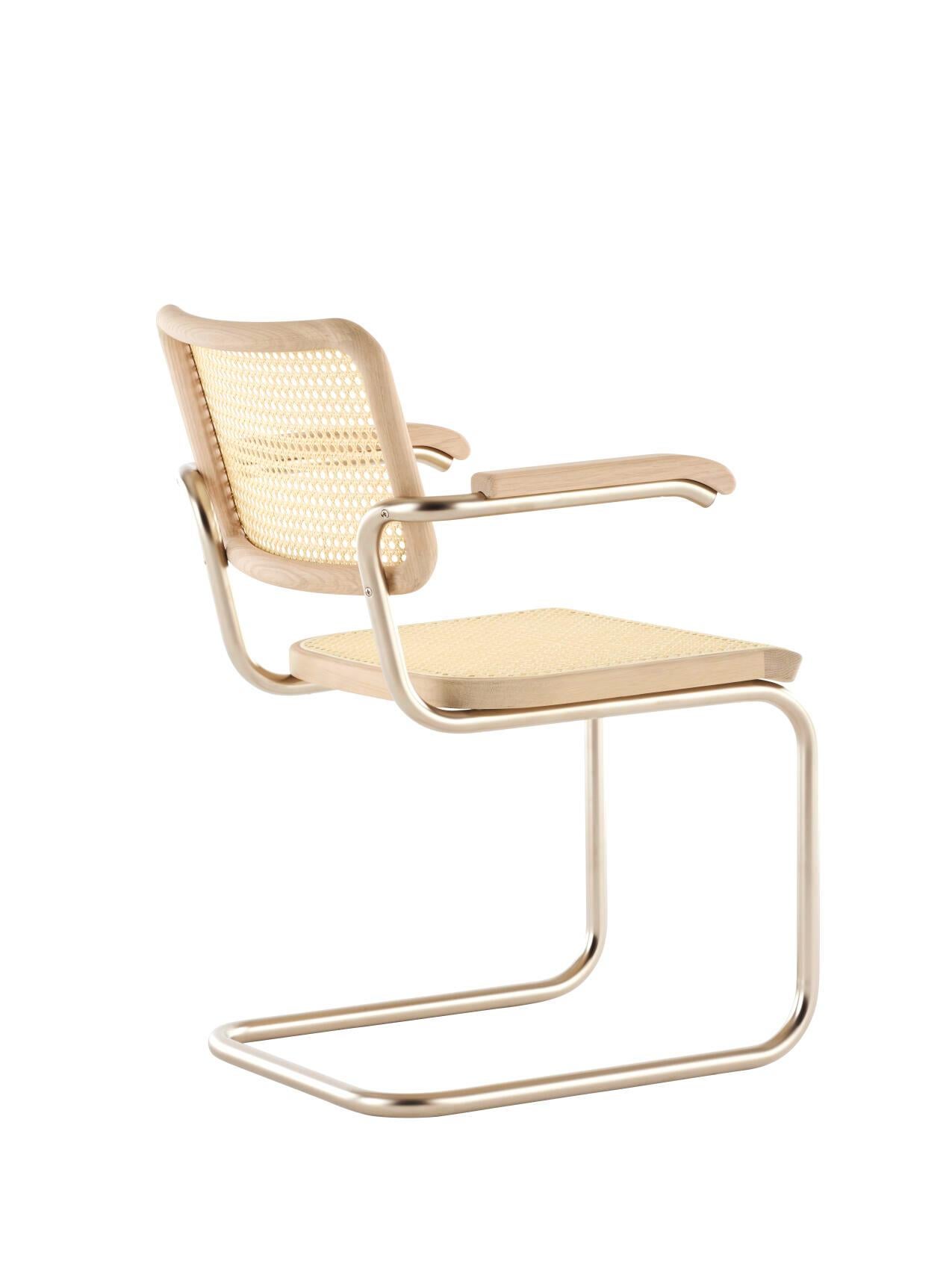 Bauhaus Jil Sander per Thonet S 64 P Nordic 04 in S.S. White e fettucce in vendita