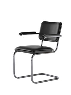 Jil Sander for Thonet S 64 P Serious 01 in Lacquered Wood an Black Leather