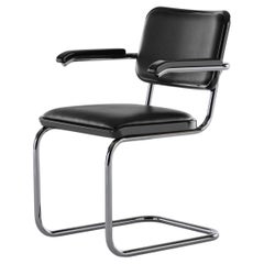 Jil Sander per Thonet S 64 P Serious 01 in Wood laccato e pelle nera
