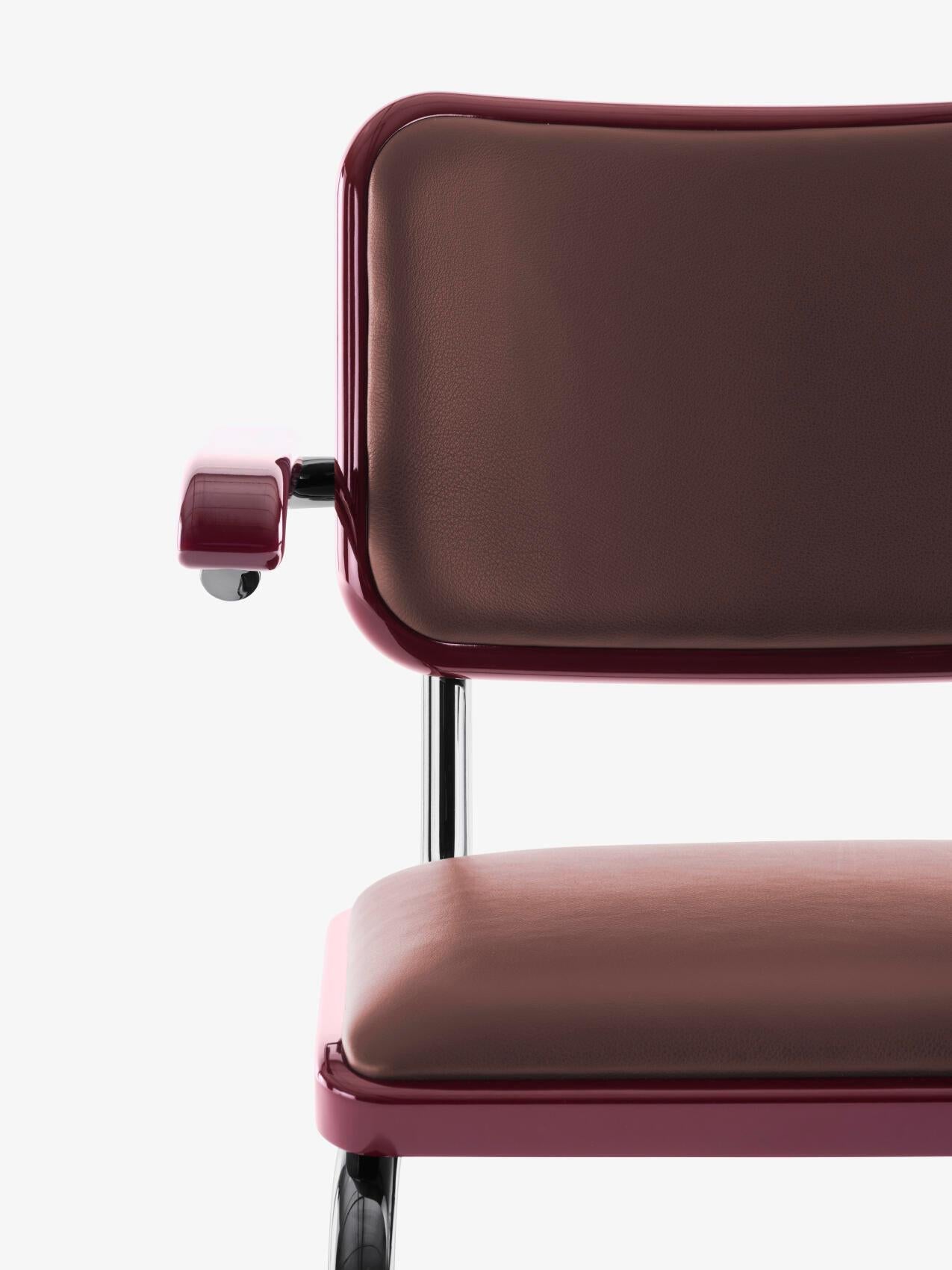 Jil Sander para Thonet S 64 P Serious 02 en madera lacada y piel roja en Nuevo estado para la venta en Tilburg, NL