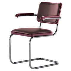 Jil Sander für Thonet S 64 P Serious 02 aus lackiertem Wood und rotem Leder