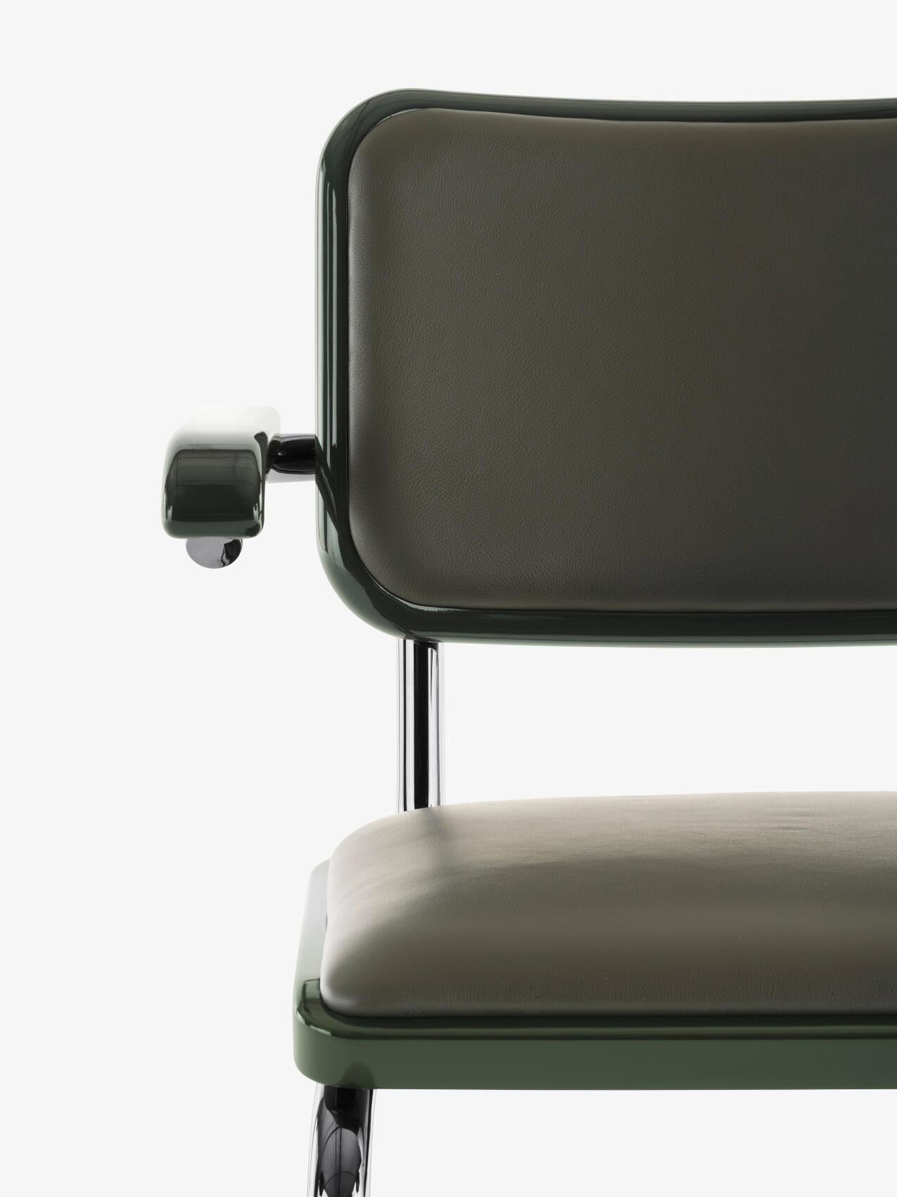 Jil Sander für Thonet S 64 P Serious 03 aus lackiertem Wood und grünem Leder im Zustand „Neu“ im Angebot in Tilburg, NL