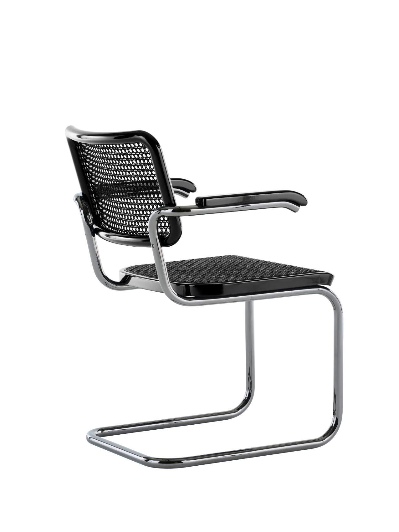 Jil Sander für Thonet S 64 P Serious 05 aus lackiertem Holz und Gurtband (Bauhaus) im Angebot