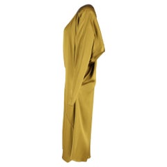 Jil Sander Midi-Kleid mit Raffungen aus grüner Seide