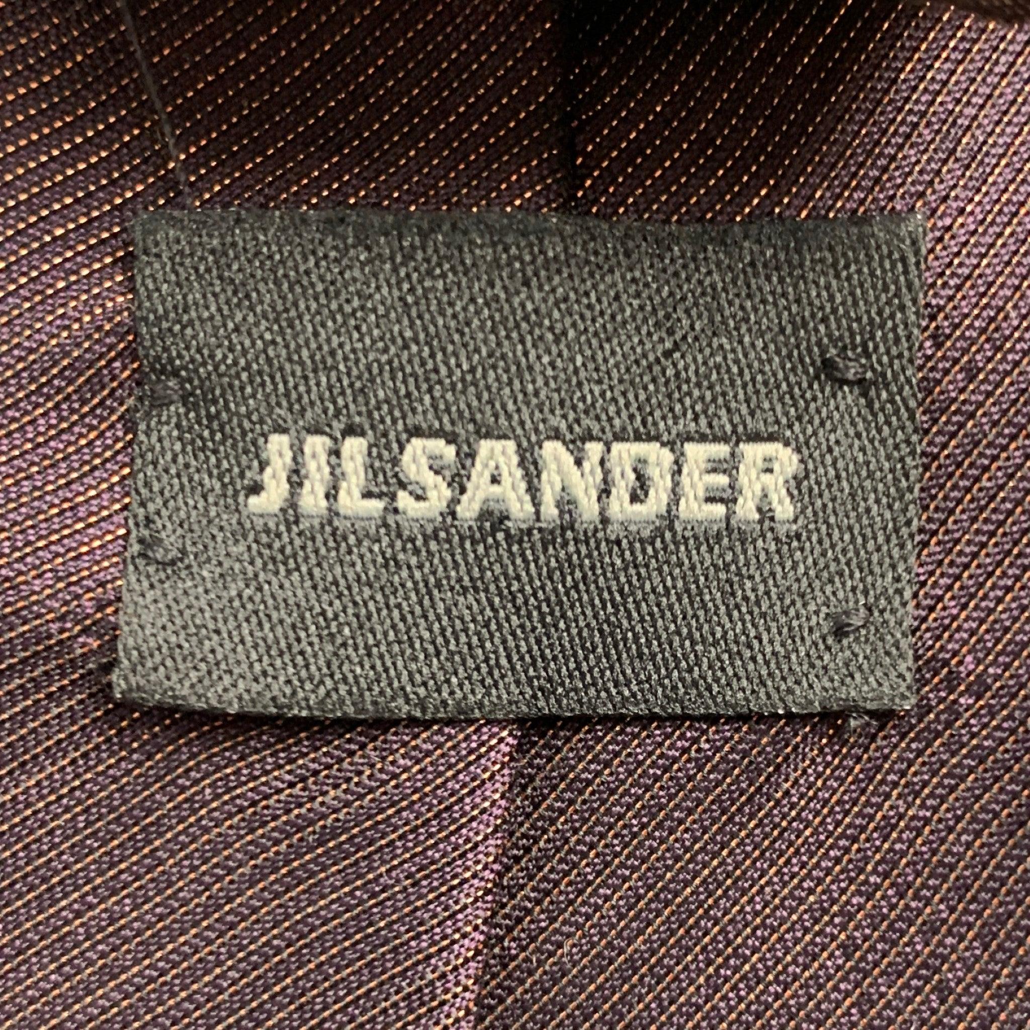 Men's JIL SANDER Gold Purple Silk Metal Tie For Sale