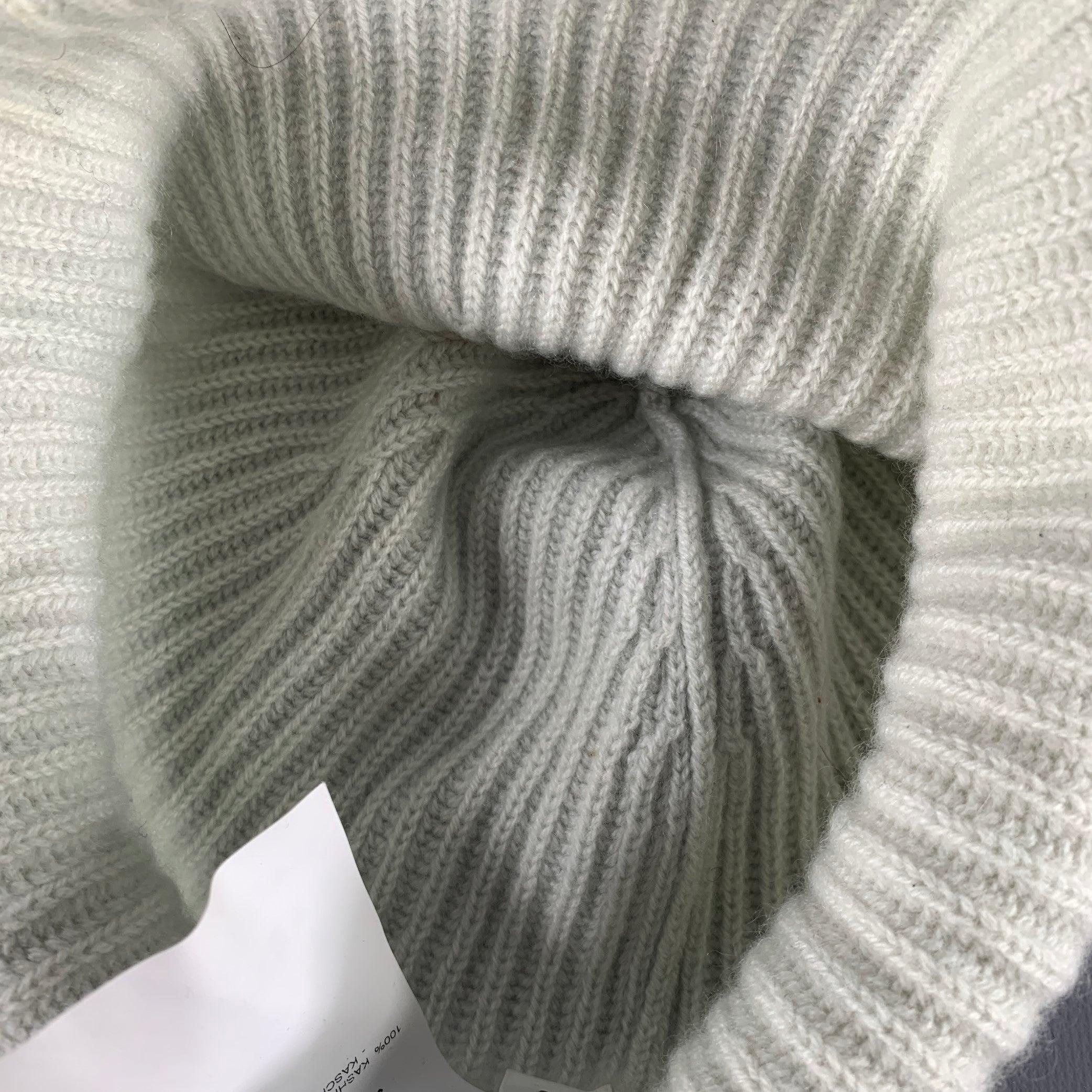 Men's JIL SANDER Green Mint Ribbed Cashmere Knit Beanie Hat