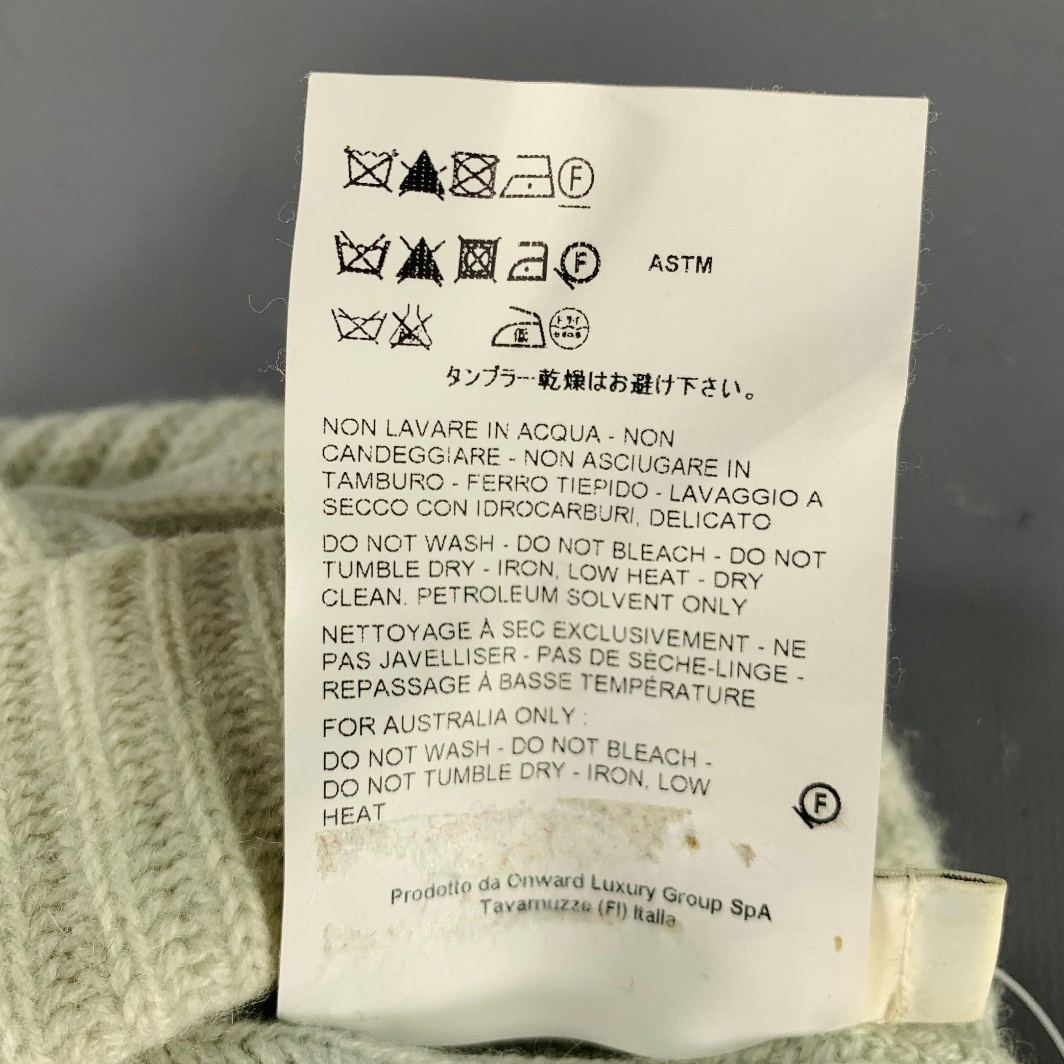 JIL SANDER Green Mint Ribbed Cashmere Knit Beanie Hat 2