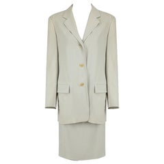 Jil Sander Grey Blazer Skirt Matching Set Size M