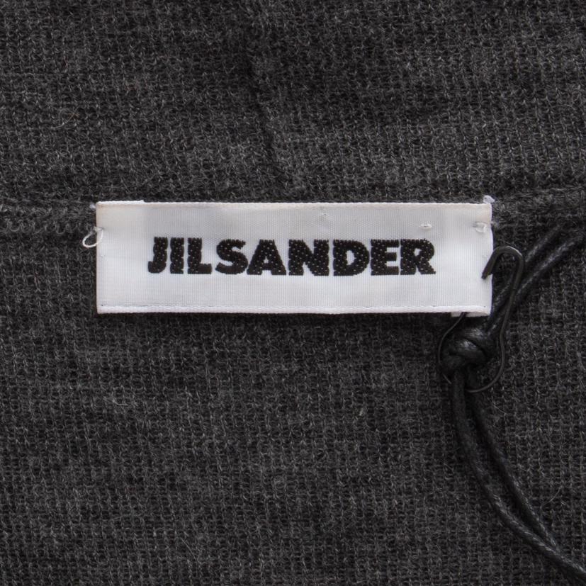 Black JIL SANDER grey cashmere LONG CUT WRAP Sweater 36 S For Sale
