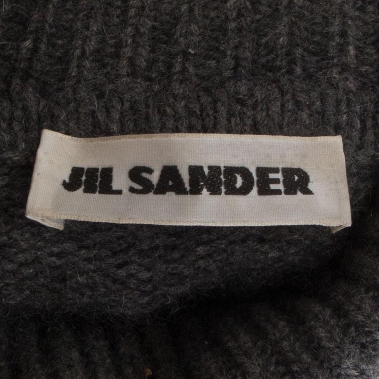 JIL SANDER grey cashmere Turtleneck Sweater L For Sale at 1stDibs